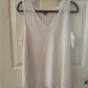 Express White V-Neck Tank Top